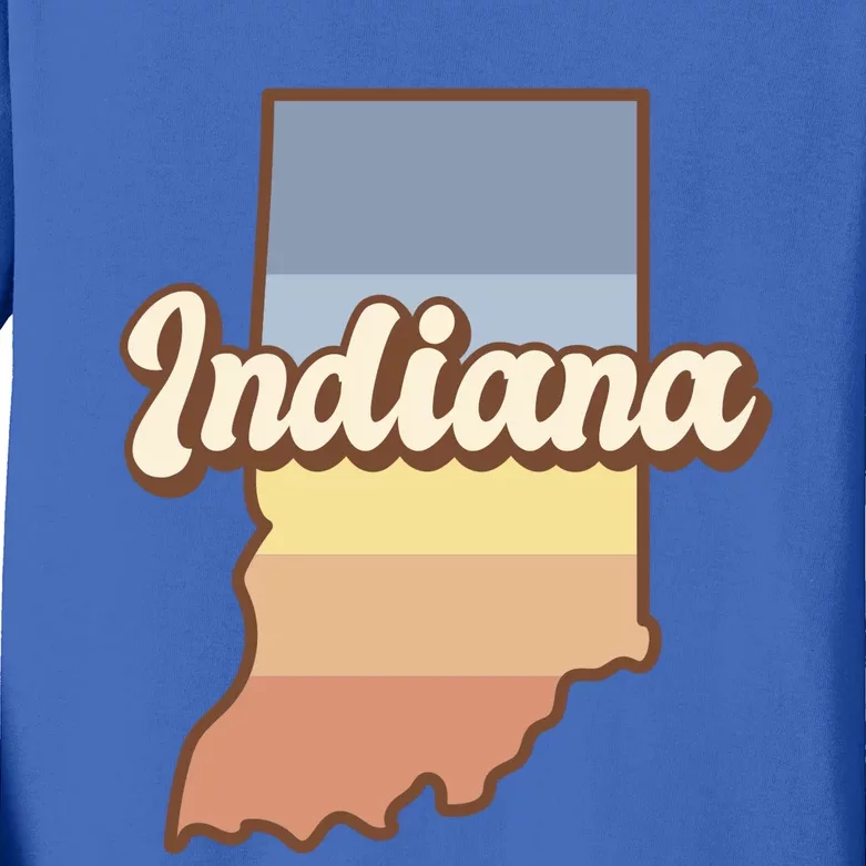 Indiana Retro Sunset Logo Kids Long Sleeve Shirt