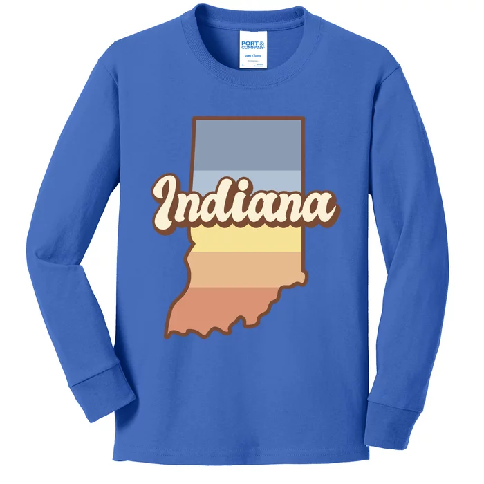 Indiana Retro Sunset Logo Kids Long Sleeve Shirt