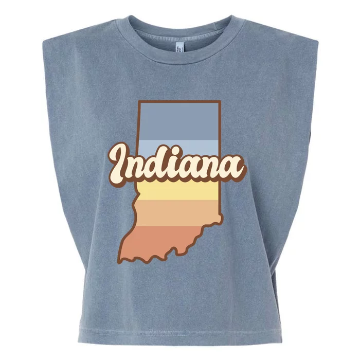 Indiana Retro Sunset Logo Garment-Dyed Women's Muscle Tee