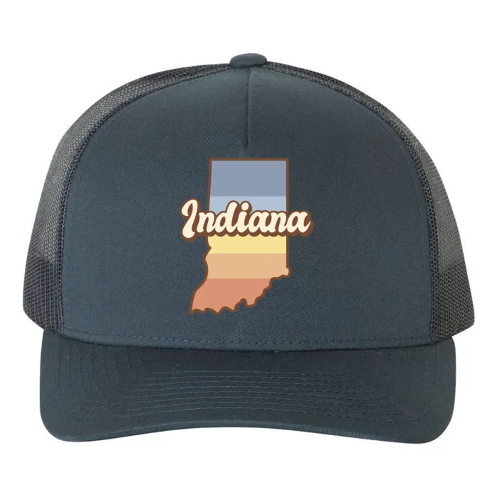 Indiana Retro Sunset Logo Yupoong Adult 5-Panel Trucker Hat