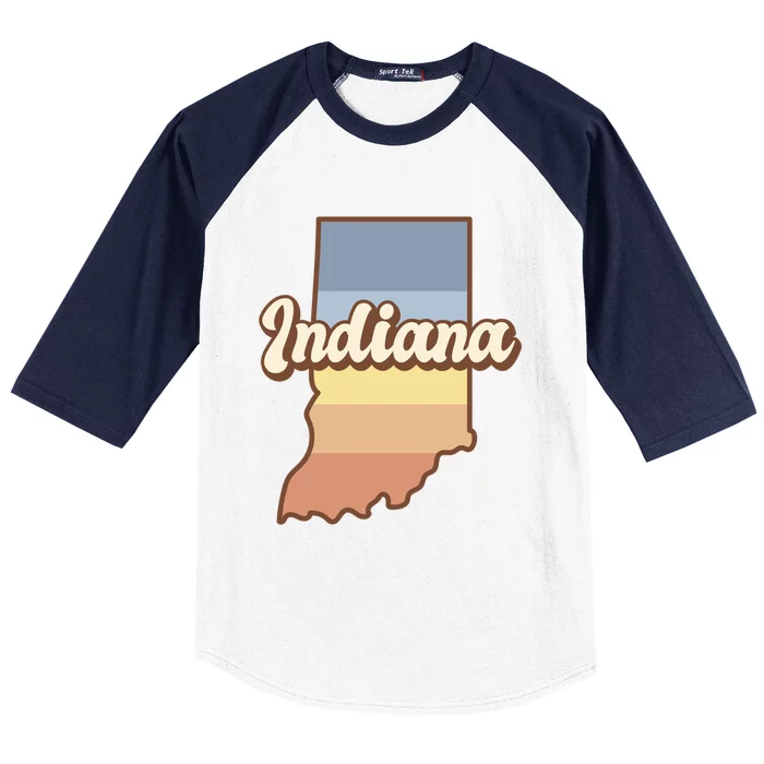 Indiana Retro Sunset Logo Baseball Sleeve Shirt