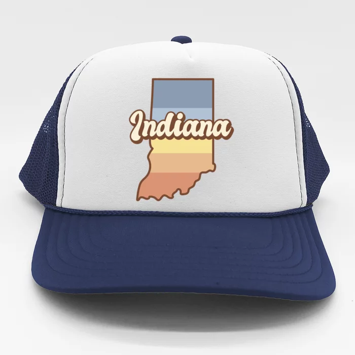 Indiana Retro Sunset Logo Trucker Hat