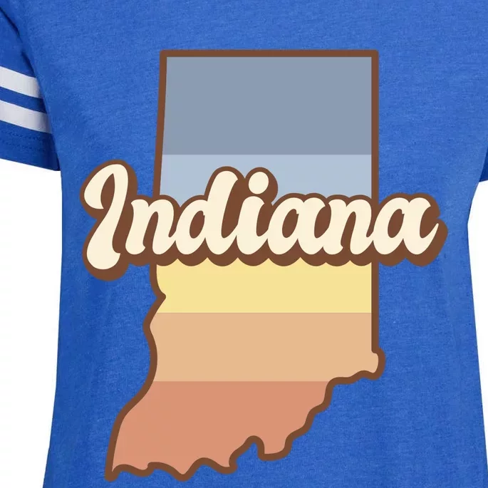 Indiana Retro Sunset Logo Enza Ladies Jersey Football T-Shirt