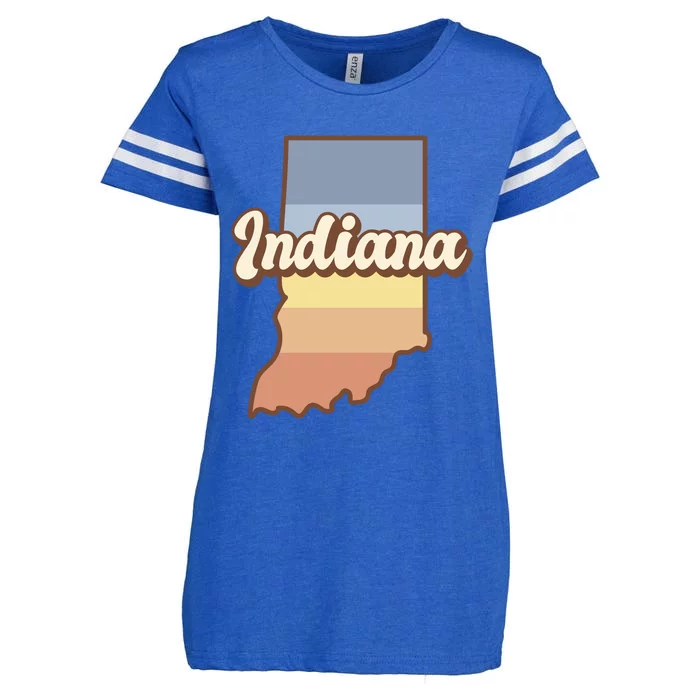 Indiana Retro Sunset Logo Enza Ladies Jersey Football T-Shirt