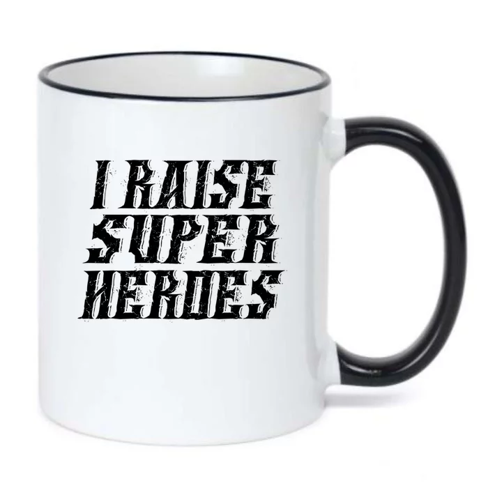 I Raise Super Heroes Super Dad Super Mom Gift Black Color Changing Mug