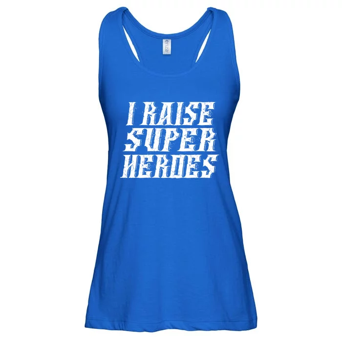 I Raise Super Heroes Super Dad Super Mom Gift Ladies Essential Flowy Tank