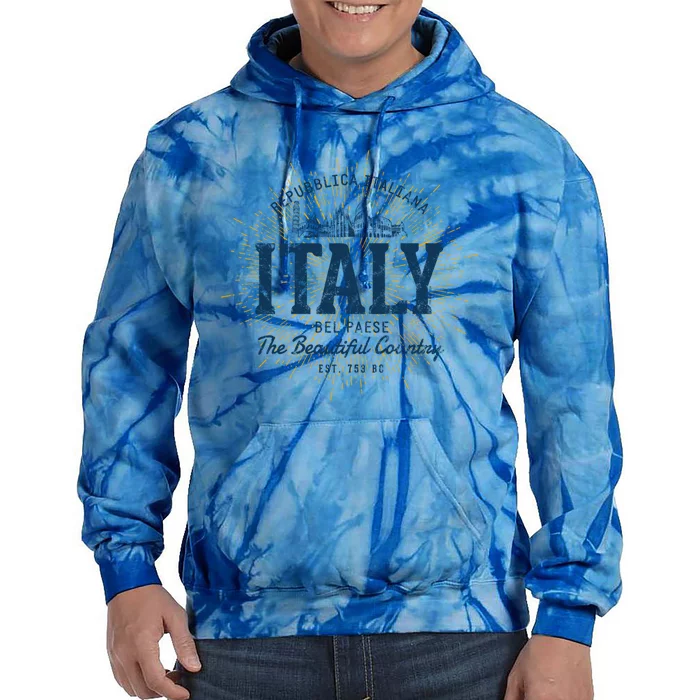 Italy Retro Style Vintage Italy Funny Gift Tie Dye Hoodie