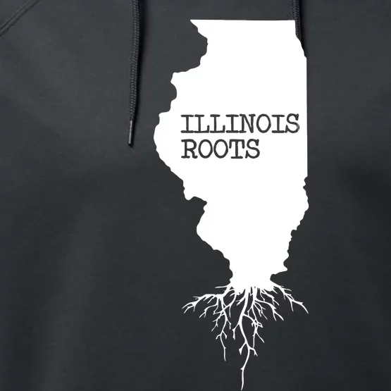 Illinois Roots Shirts State Map Gift Illinois Performance Fleece Hoodie