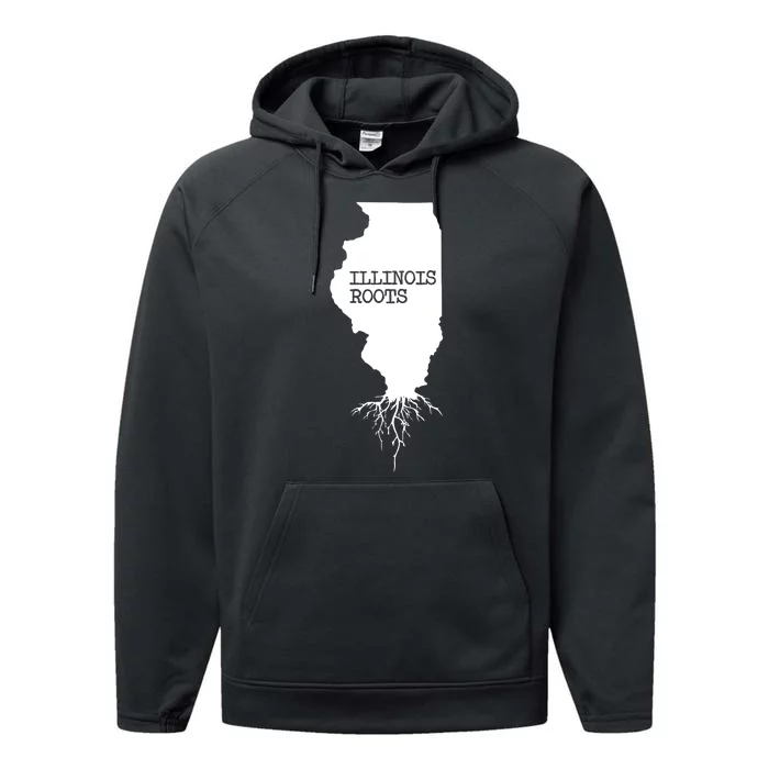 Illinois Roots Shirts State Map Gift Illinois Performance Fleece Hoodie