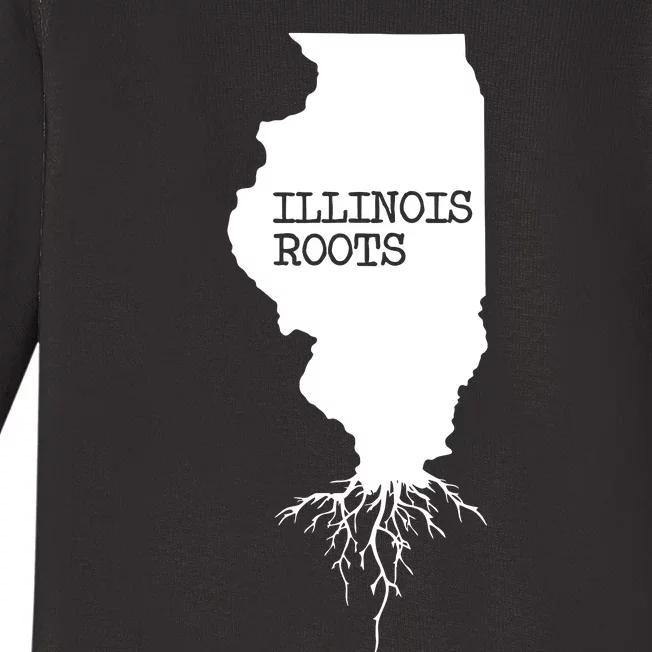 Illinois Roots Shirts State Map Gift Illinois Baby Long Sleeve Bodysuit