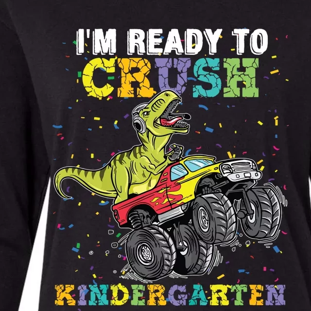 Im Ready To Crush Kindergarten Monster Truck Dinosaur Boy Womens Cotton Relaxed Long Sleeve T-Shirt