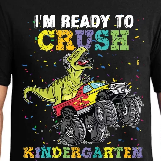 Im Ready To Crush Kindergarten Monster Truck Dinosaur Boy Pajama Set