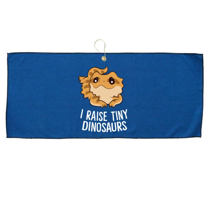 I Raise Tiny Dinosaurs Lizard Bearded Dragon Mom Gift Large Microfiber Waffle Golf Towel