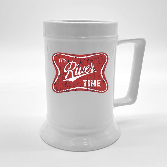 Its River Time Its Lake Time River Vibes River Hippie Front & Back Beer Stein