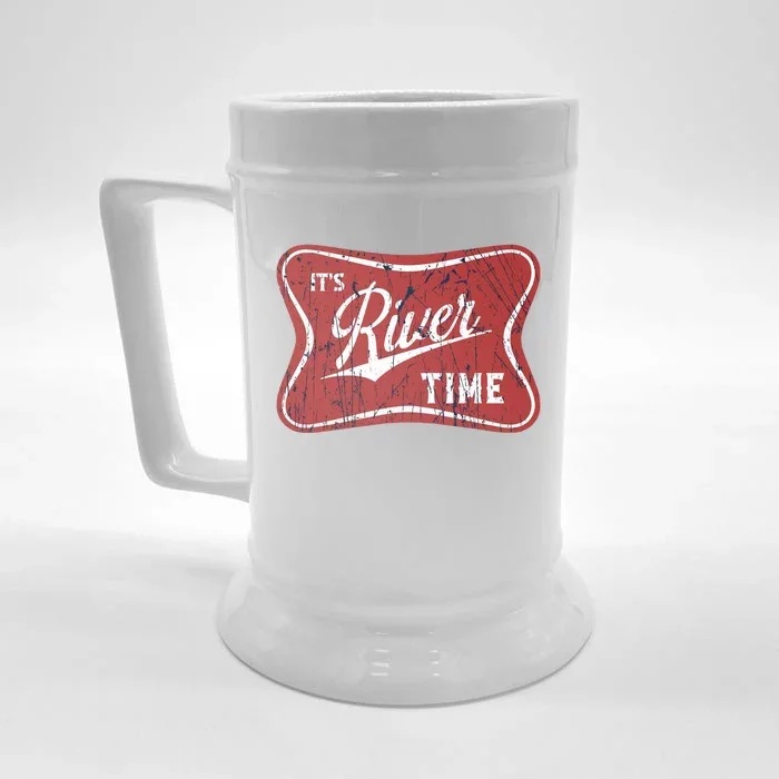 Its River Time Its Lake Time River Vibes River Hippie Front & Back Beer Stein