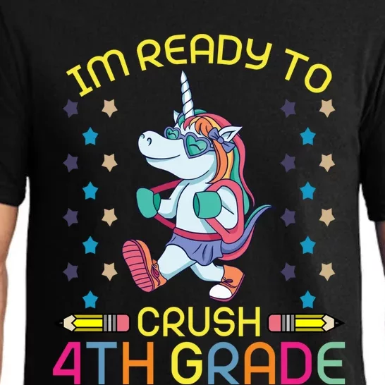 Im Ready To Crush 4Th Grade Unicorn 100 Day Of School Cool Gift Pajama Set