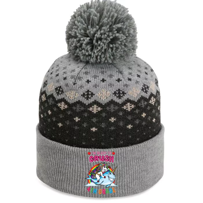 Im Ready To Crush 4Th Grade Unicorn Back To School Gift The Baniff Cuffed Pom Beanie