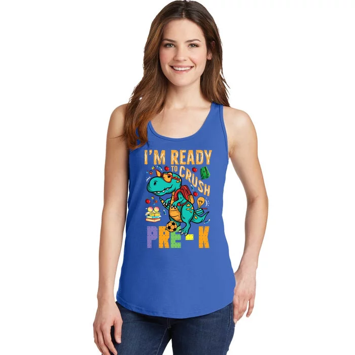 Im Ready To Crush PreK Monster Truck Dino Back To School Ladies Essential Tank