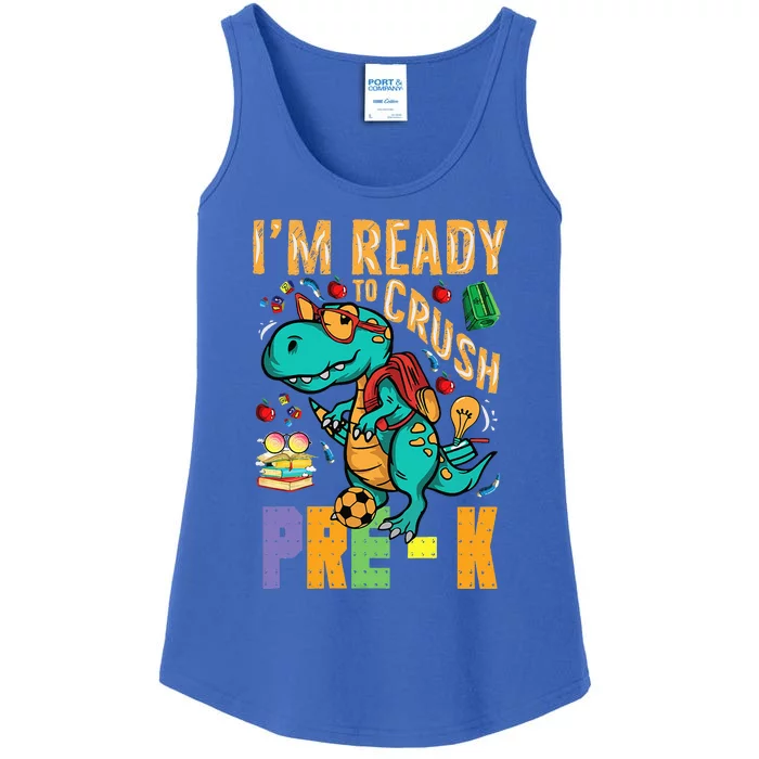 Im Ready To Crush PreK Monster Truck Dino Back To School Ladies Essential Tank