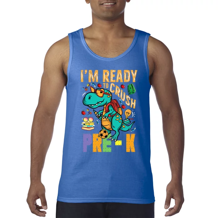 Im Ready To Crush PreK Monster Truck Dino Back To School Tank Top