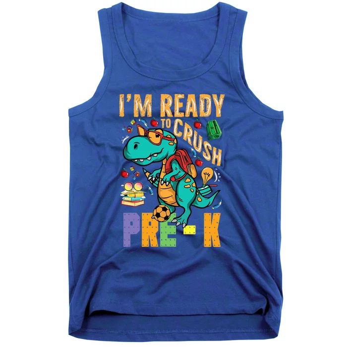 Im Ready To Crush PreK Monster Truck Dino Back To School Tank Top