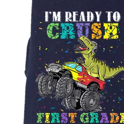 Im Ready To Crush First Grade Monster Truck Dinosaur Doggie 3-End Fleece Hoodie