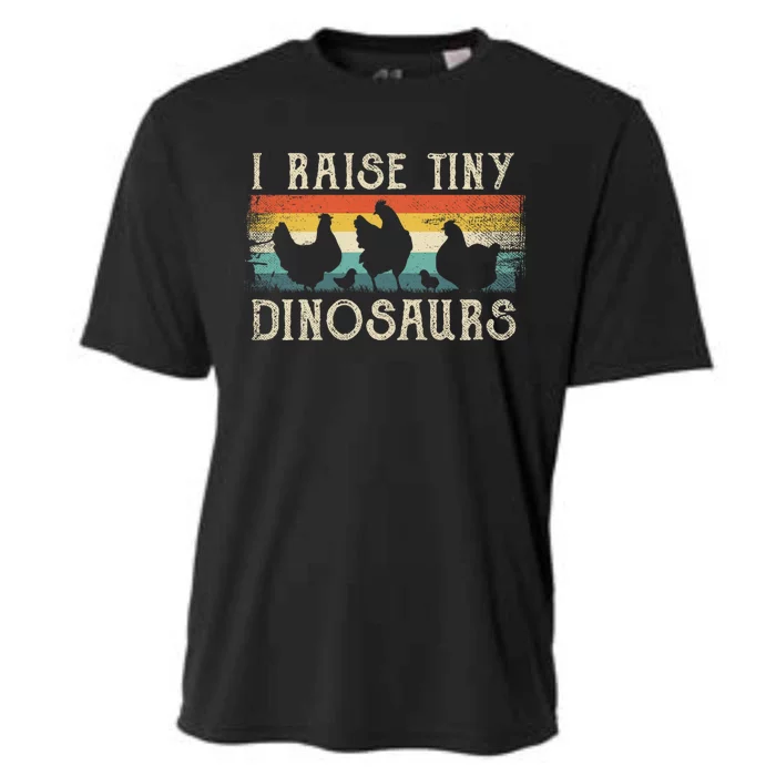 I Raise Tiny Dinosaurs Retro 70s Chicken Silhouette Cooling Performance Crew T-Shirt