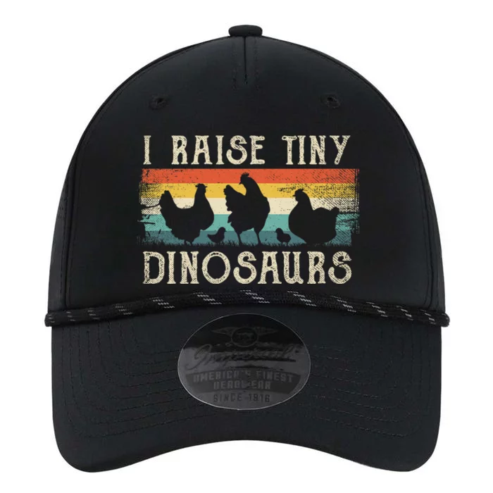 I Raise Tiny Dinosaurs Retro 70s Chicken Silhouette Performance The Dyno Cap