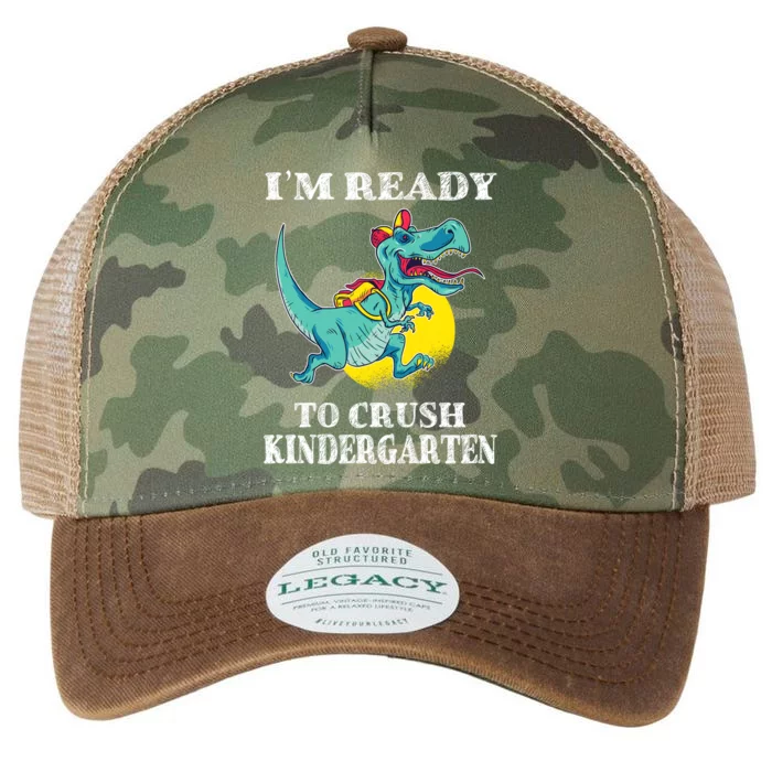 Im Ready To Crush Kindergarten Trex Dinosaur Back To School Legacy Tie Dye Trucker Hat