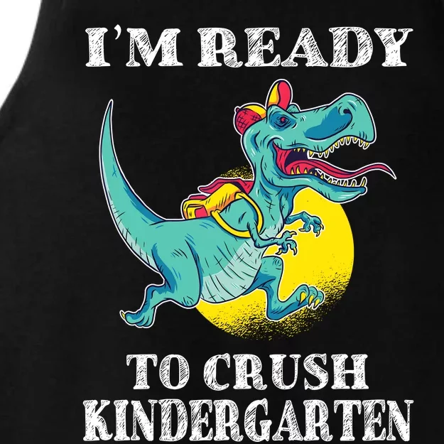 Im Ready To Crush Kindergarten Trex Dinosaur Back To School Ladies Tri-Blend Wicking Tank