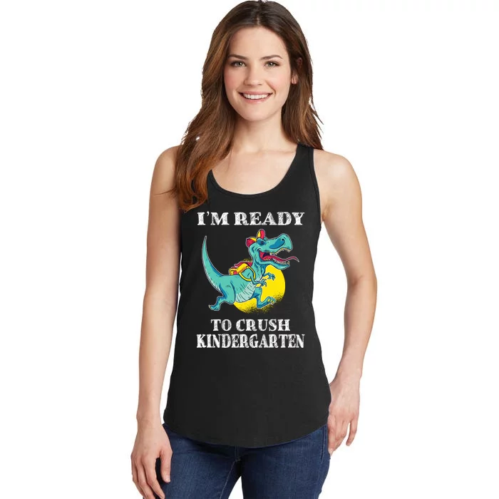 Im Ready To Crush Kindergarten Trex Dinosaur Back To School Ladies Essential Tank