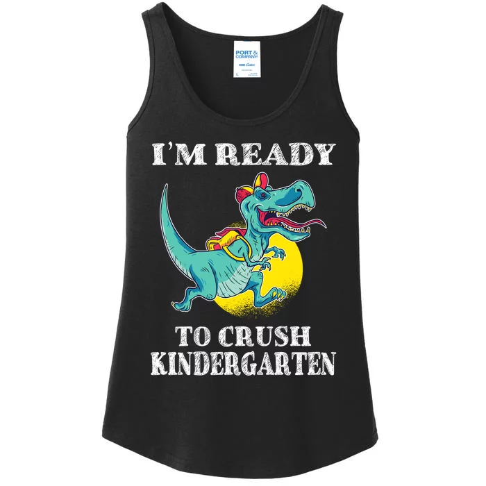 Im Ready To Crush Kindergarten Trex Dinosaur Back To School Ladies Essential Tank