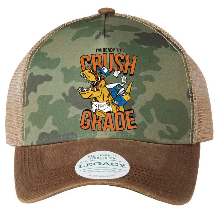 I'm Ready To Crush 1st Grade Dinosaur Legacy Tie Dye Trucker Hat