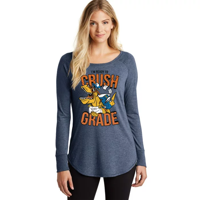 I'm Ready To Crush 1st Grade Dinosaur Women's Perfect Tri Tunic Long Sleeve Shirt