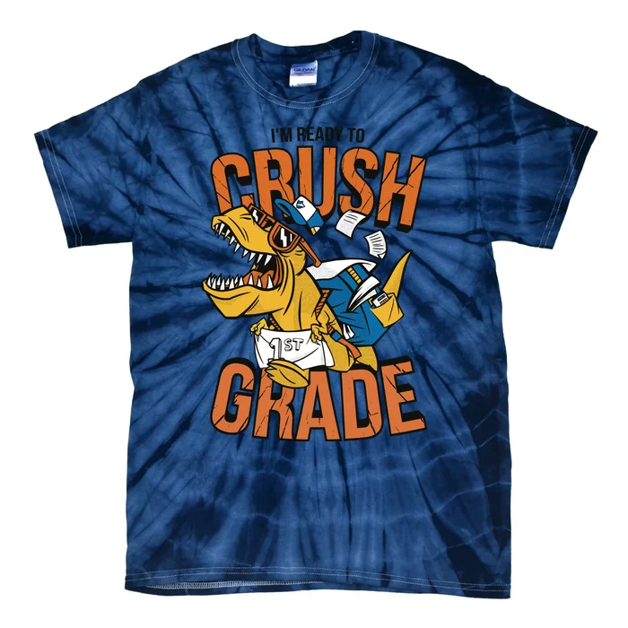 I'm Ready To Crush 1st Grade Dinosaur Tie-Dye T-Shirt