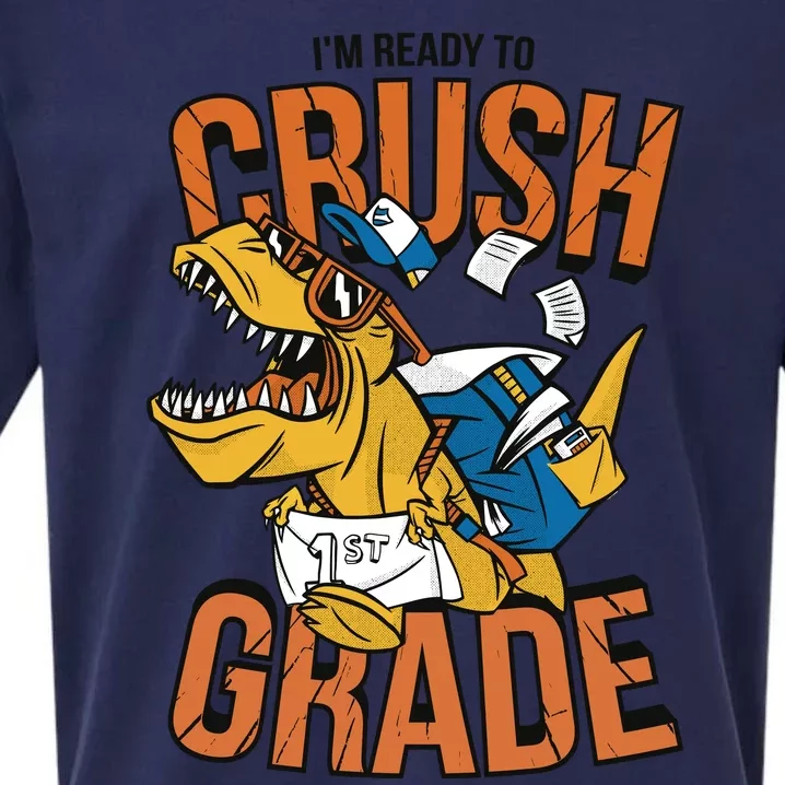 I'm Ready To Crush 1st Grade Dinosaur Sueded Cloud Jersey T-Shirt