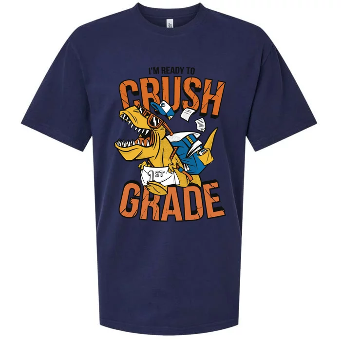 I'm Ready To Crush 1st Grade Dinosaur Sueded Cloud Jersey T-Shirt