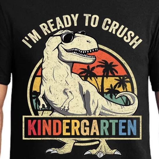 Im Ready To Crush Kindergarten Back To School Dinosaur Kids Gift Pajama Set