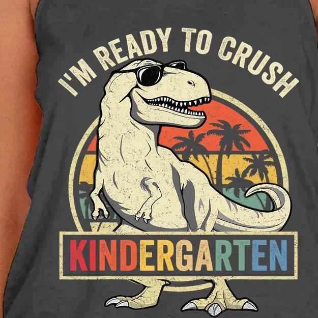 Im Ready To Crush Kindergarten Back To School Dinosaur Kids Gift Women's Knotted Racerback Tank