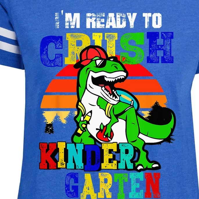 Im Ready To Crush Kindergarten TRex Dinosaur Back To School Enza Ladies Jersey Football T-Shirt