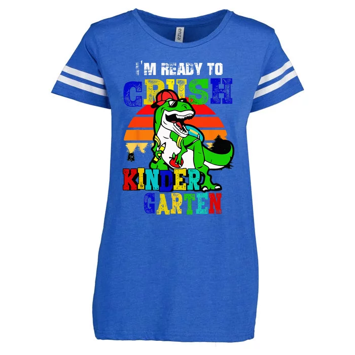 Im Ready To Crush Kindergarten TRex Dinosaur Back To School Enza Ladies Jersey Football T-Shirt