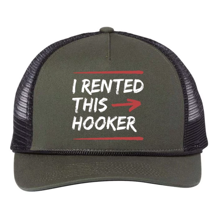 I Rented This Hooker Offensive Funny Retro Rope Trucker Hat Cap