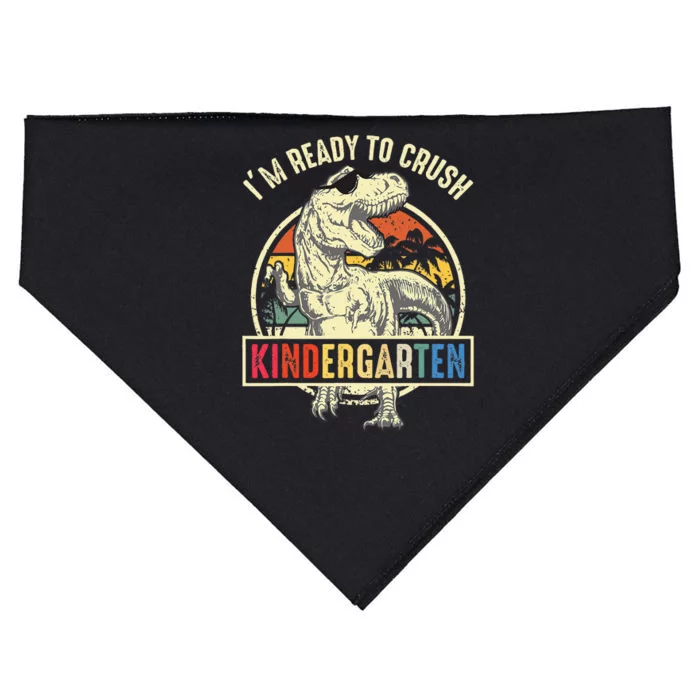 I'm Ready To Crush Kindergarten Dinosaur Back To School USA-Made Doggie Bandana