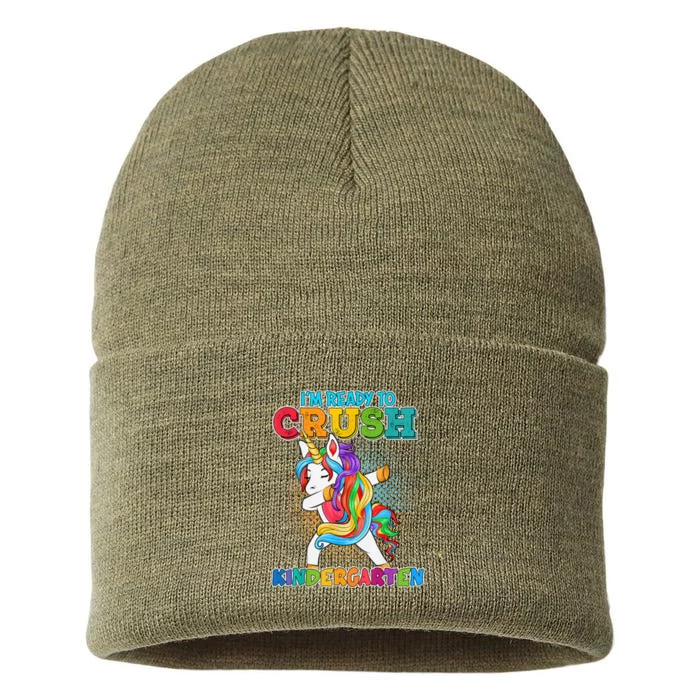 Im Ready To Crush Kindergarten Unicorn Back To School Kids Sustainable Knit Beanie