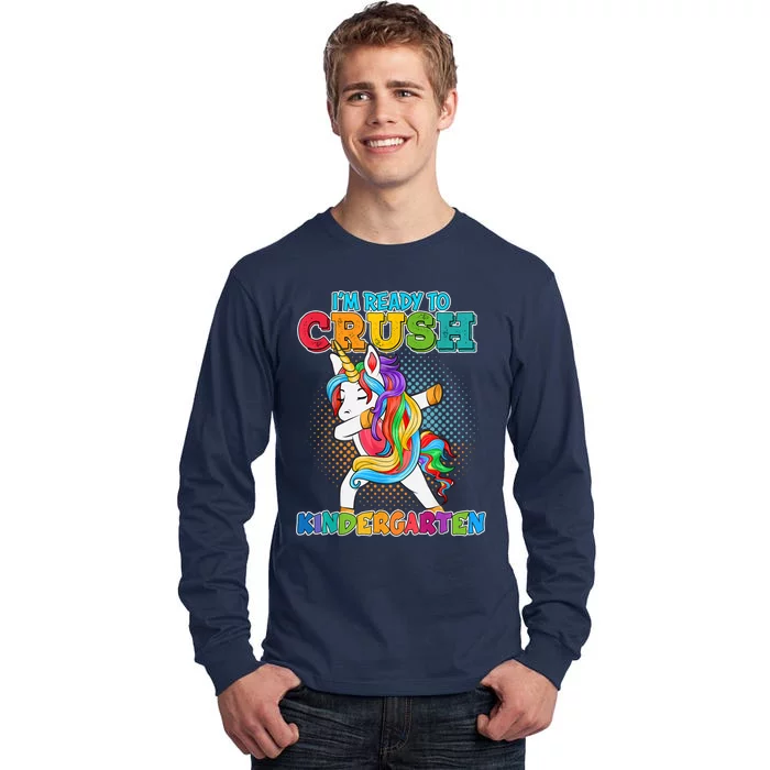 Im Ready To Crush Kindergarten Unicorn Back To School Kids Tall Long Sleeve T-Shirt