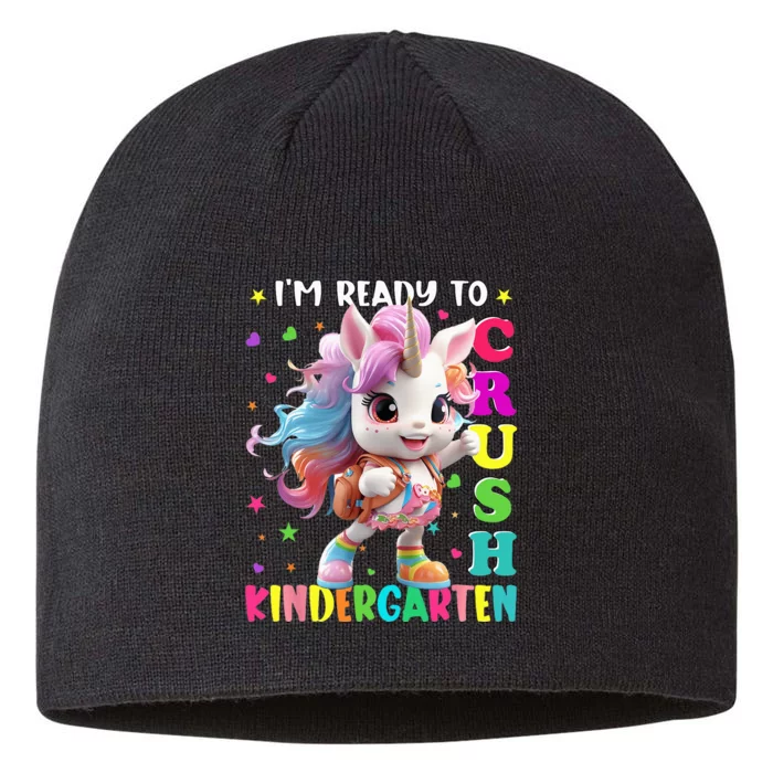 Im Ready To Crush Kindergarten Unicorn Back To School 8 1/2in Sustainable Knit Beanie