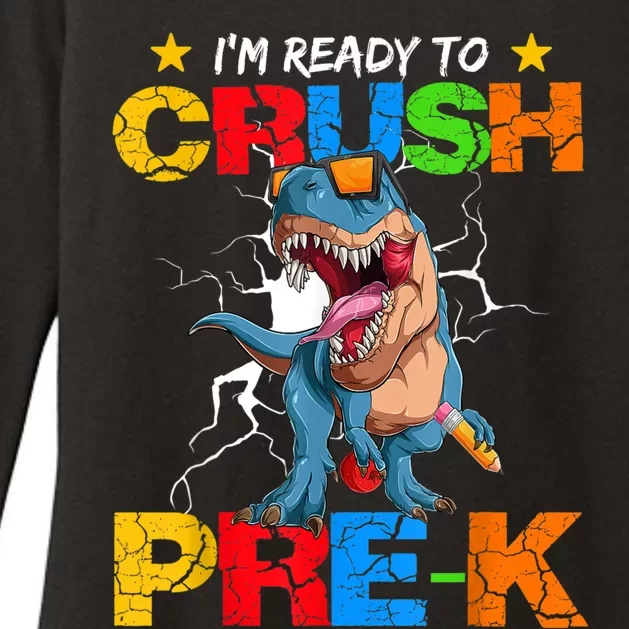 Im Ready To Crush Prek Dinosaur Back To School Womens CVC Long Sleeve Shirt