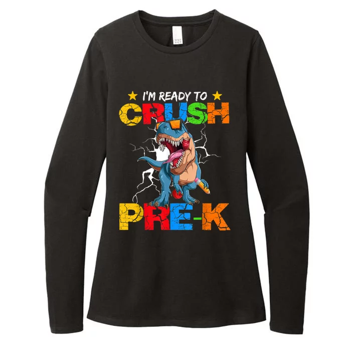 Im Ready To Crush Prek Dinosaur Back To School Womens CVC Long Sleeve Shirt