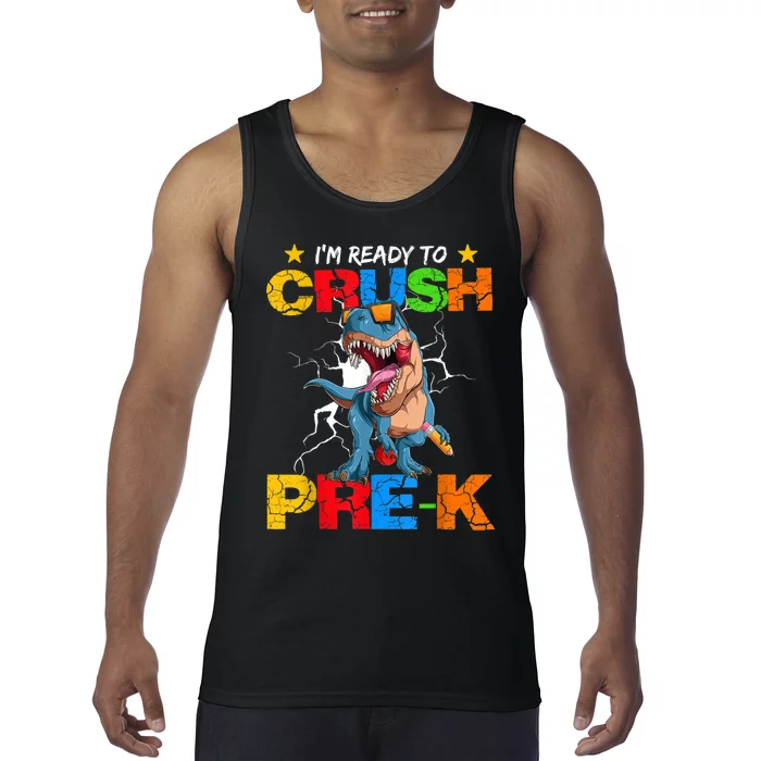 Im Ready To Crush Prek Dinosaur Back To School Tank Top