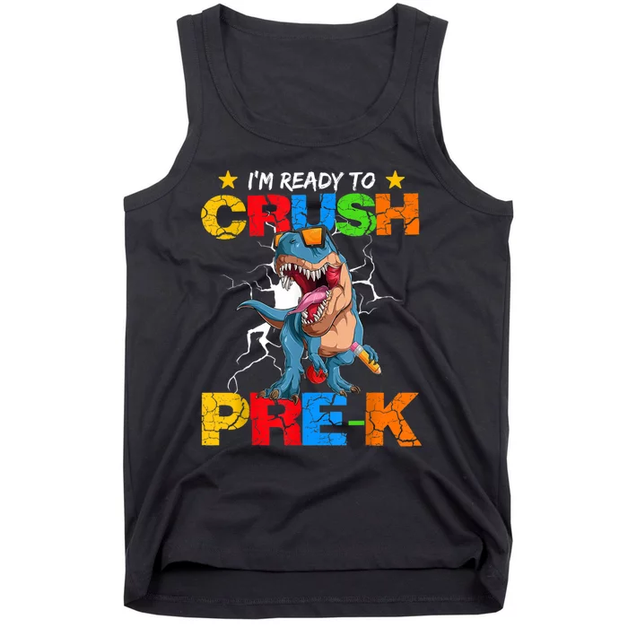 Im Ready To Crush Prek Dinosaur Back To School Tank Top